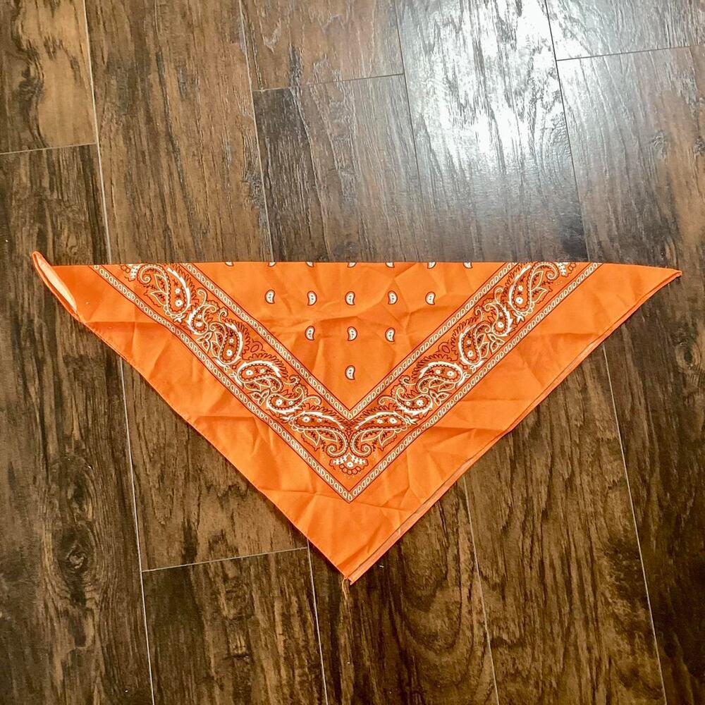 Orange Paisley Cotton Bandana